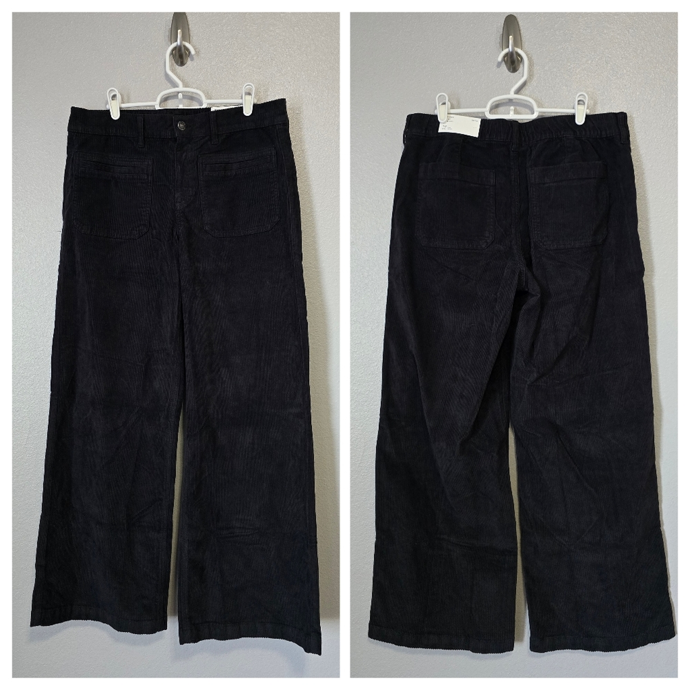American Eagle Outfitters Women’s Wide Leg Corduroy Pants in Black - Picture 2 of 7